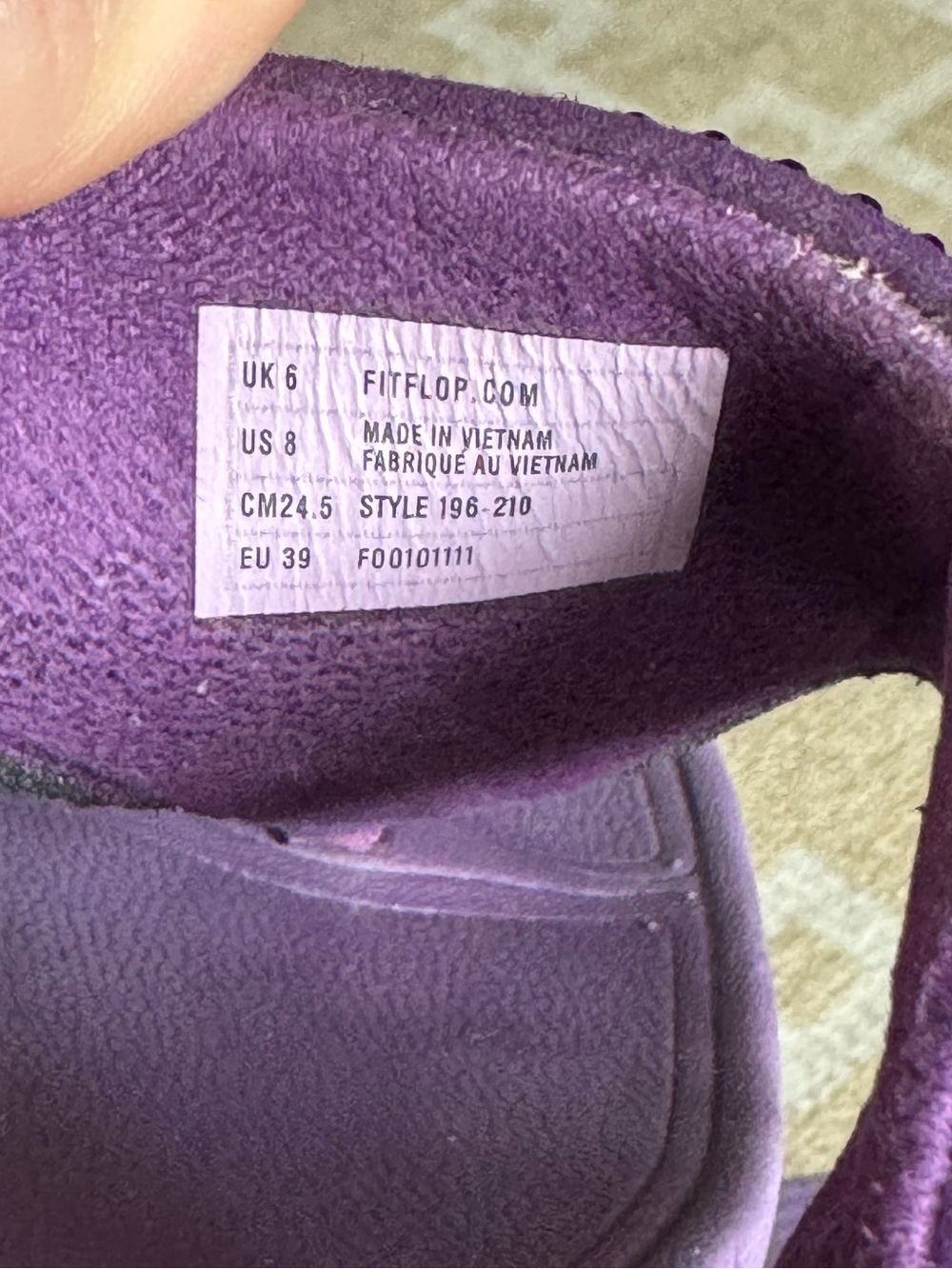 FitFlop Lulu Crystal Embellished Flip Flop Thong Sandals Purple Size 8 - Picture 9 of 13